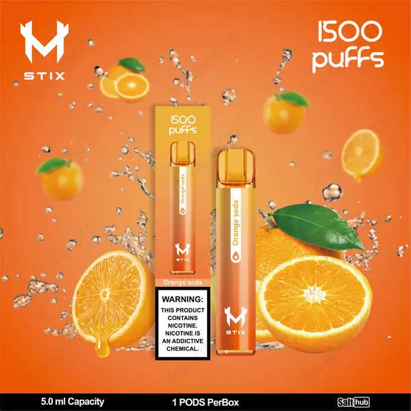m stix 1500 puffs orange soda