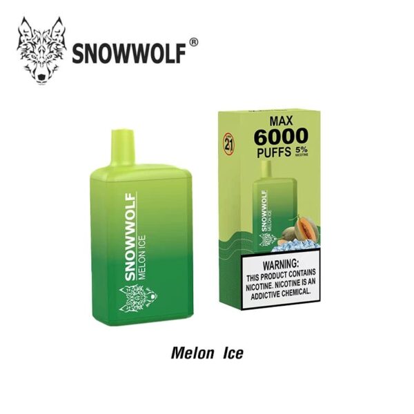 snowwolf disposable 6000puffs melon ice
