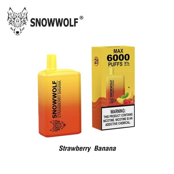 snowwolf disposable 6000puffs strawberry banana